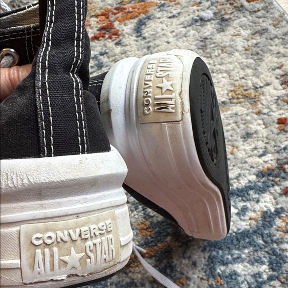 Converse Black and White Platform Canvas High-Tops size 7 - Picture 5 of 7